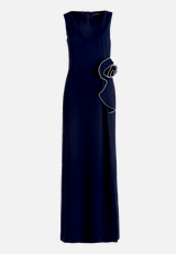 Abendkleid mit Volant / Vorderseite