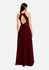 Abendkleid rückenfrei / Modellfoto Rückseite