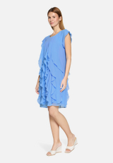 Cocktailkleid mit Volant / Modellfoto Vorderseite (Outfit)