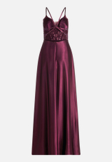 Abendkleid mit Stickerei / Rückseite