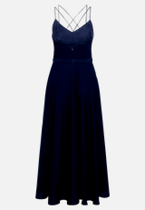 Abendkleid mit Volant / Rückseite