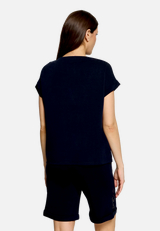 Sweatshirt mit Strass / Modellfoto Rückseite