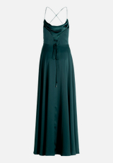 Abendkleid mit Wasserfallausschnitt / Rückseite