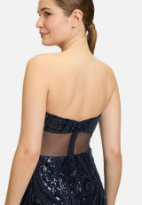 Abendkleid mit Pailletten / Detailbild