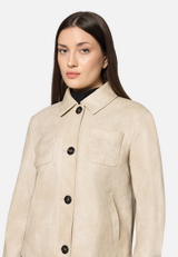 Kunstleder-Jacke mit Kragen / Detailbild