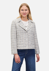 Tweedblazer mit aufgesetzten Taschen / Modellfoto Vorderseite