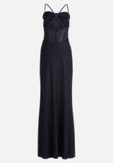 Abendkleid im Glitzer-Look / Rückseite
