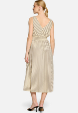 Midikleid  tailliert mit Streifen  / Modellfoto Rückseite