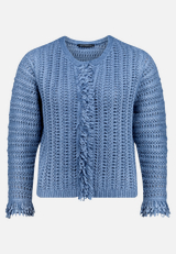 Strickjacke mit Fransen / Vorderseite