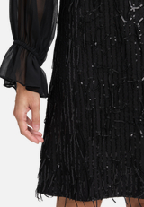 Cocktailkleid im Glitzer-Look / Detailbild