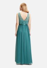 Cocktailkleid mit Spitze / Modellfoto Rückseite