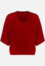 Kurzarmpullover  mit V-Ausschnitt / Vorderseite