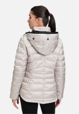 Steppjacke mit abnehmbarer Kapuze / Modellfoto Rückseite