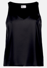 Satin-Bluse mit V-Ausschnitt / Vorderseite