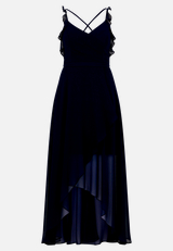 Abendkleid mit Volant / Vorderseite
