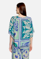 Casual-Bluse mit Muster / Modellfoto Rückseite
