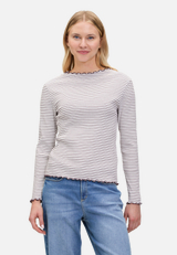 Langarm-Shirt mit Kragen / Modellfoto Vorderseite