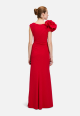 Abendkleid figurbetont / Modellfoto Rückseite