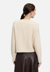 Casual-Strickjacke mit Knopfleiste / Modellfoto Rückseite