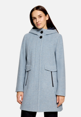 Wolljacke mit Kapuze / Modellfoto Vorderseite