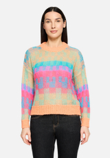 Strickpullover mit Rundhalsausschnitt / Modellfoto Vorderseite