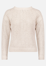 Grobstrick-Pullover mit Lochmuster / Vorderseite