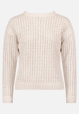 Grobstrick-Pullover mit Lochmuster / Vorderseite