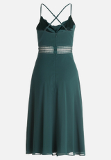 Cocktailkleid mit Wasserfallausschnitt / Rückseite