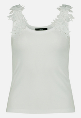 Top  mit floraler Spitze  / Vorderseite