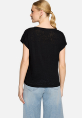 Basic-T-Shirt  mit V-Ausschnitt / Modellfoto Rückseite