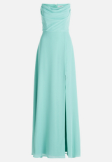 Abendkleid mit Wasserfallausschnitt / Vorderseite