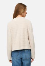 Strickjacke mit Schleife / Modellfoto Rückseite