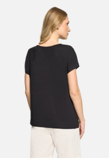Casual-Shirt mit V-Ausschnitt / Modellfoto Rückseite