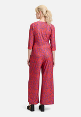 Jumpsuit mit weitem Bein / Modellfoto Rückseite