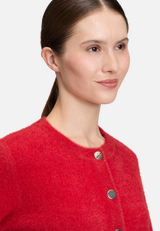 Casual-Strickjacke mit Knopfleiste / Modellfoto Rückseite
