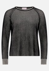 Grobstrick-Pullover mit Rippenstruktur / Vorderseite