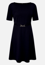 Jerseykleid mit Gürtel / Vorderseite