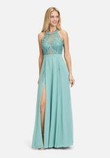 Abendkleid mit Placement / Modellfoto Vorderseite