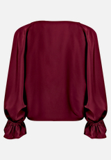 Satin-Bluse mit Fledermausärmeln / Rückseite