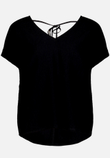 T-Shirt  mit V-Ausschnitt und Bindedetail  / Vorderseite