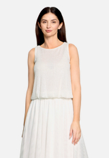 Pailletten-Top im Glitzer-Look / Modellfoto Vorderseite