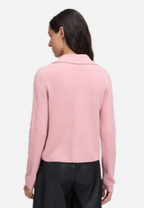 Strick-Cardigan mit Reverskragen / Modellfoto Rückseite