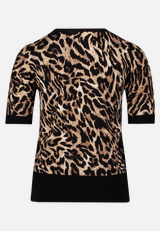 Feinstrickpullover mit Animalprint / Rückseite