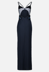 Abendkleid mit Placement / Rückseite