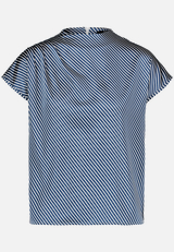 Satinbluse  gestreift mit Stehkragen  / Vorderseite