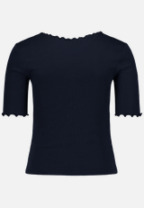 T-Shirt mit gerafftem Ausschnitt / Rückseite