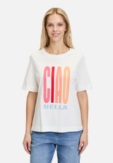 Printshirt mit Rundhalsausschnitt / Modellfoto Vorderseite