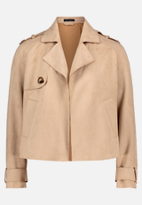 Trenchcoat kurz aus Velours-Stoff / Vorderseite