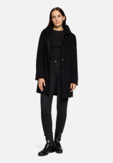 Wolljacke mit Stehkragen / Modellfoto Vorderseite (Outfit)