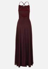 Abendkleid mit Wasserfallausschnitt / Rückseite